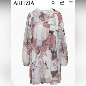 Aritzia Wilfred Mini Daydreamer Dress in purple white mix
